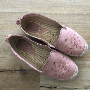 Pink leather boho espadrilles size 37
